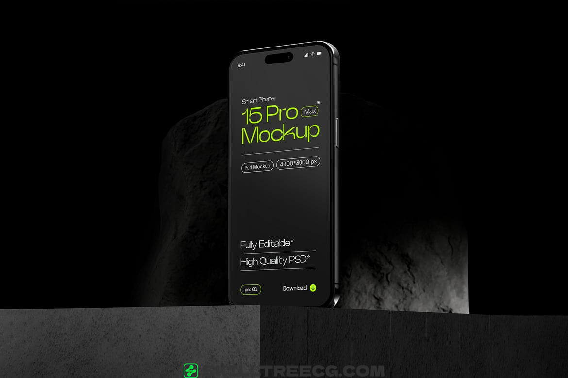 iPhone 15 Pro Max Mockup on Podium（987180）-技能树